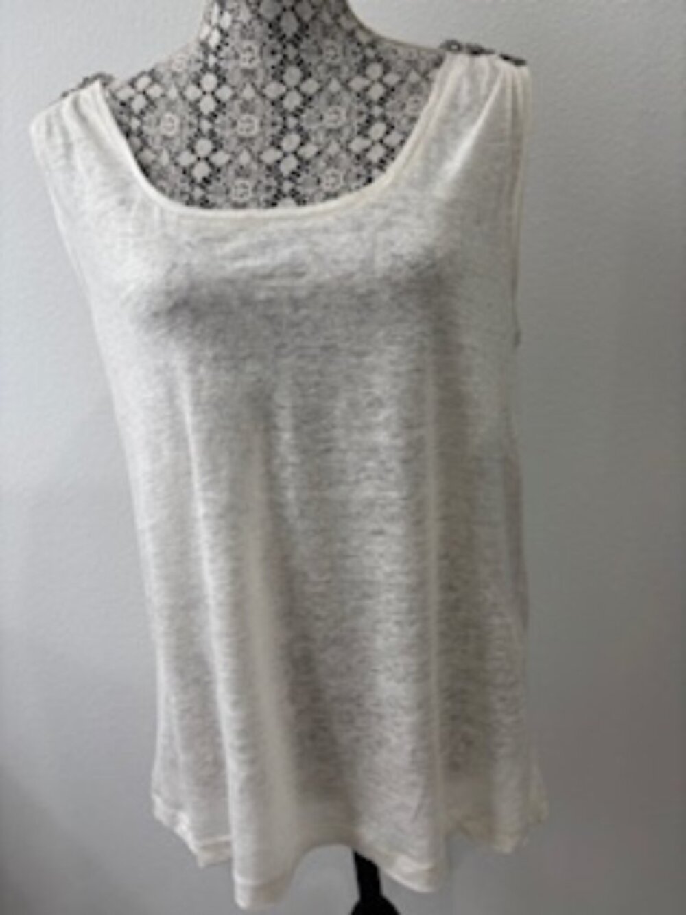 Joie Ivory Tank with Embellishment - Size S